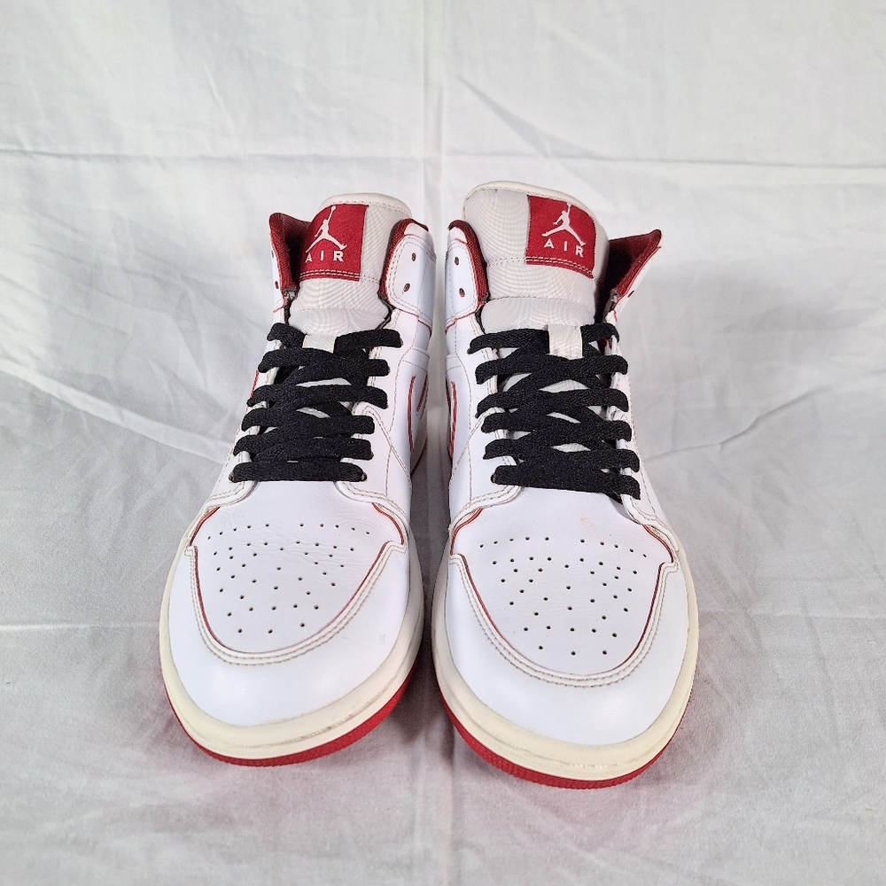 Mens Size 10 - Air Jordan 1 Retro White Gym Red Mid Basketball Sneakers
